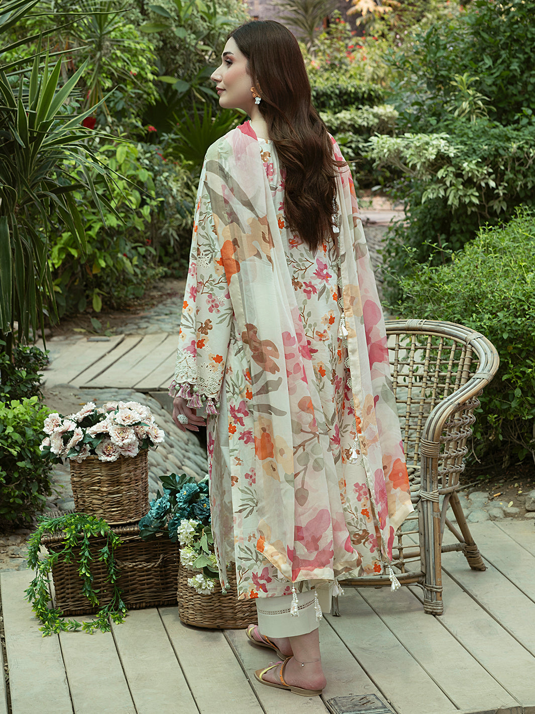 Crimson - 3Pc Unstitched Digital Print & Lawn Embroidered Suit - P-304