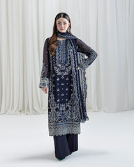 LUMEA - STITCHED 3 PIECE EMBROIDERED CHIFFON