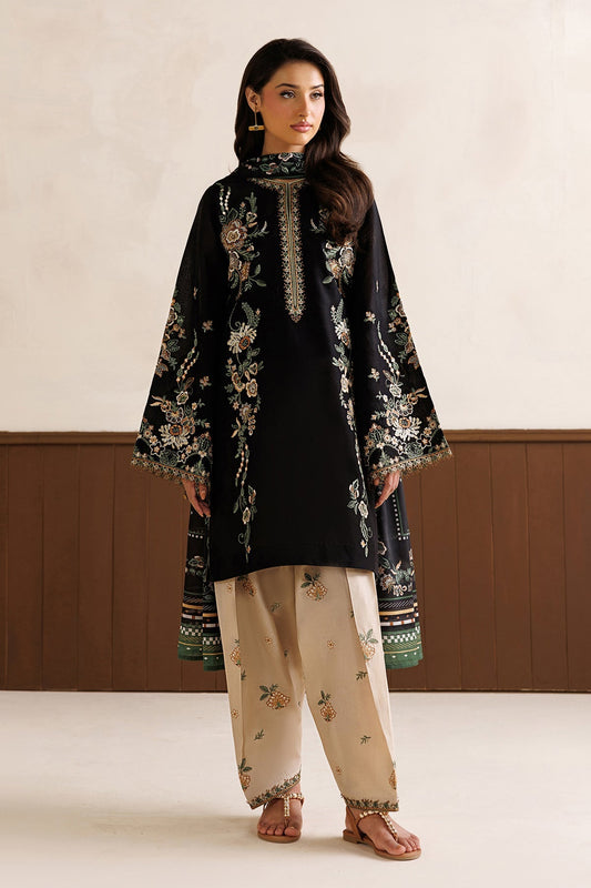 BAROQUE - 3PC DHANAK EMBROIDERED SHIRT EMBROIDERED TROUSER PRINTED COURTRAI DUPATTA - A2015