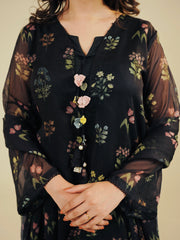 SASHA - 3PC PRINTED CHIFFON SHIRT CHIFFON DUPATTA VISCOSE INNER & TROUSER - A1001