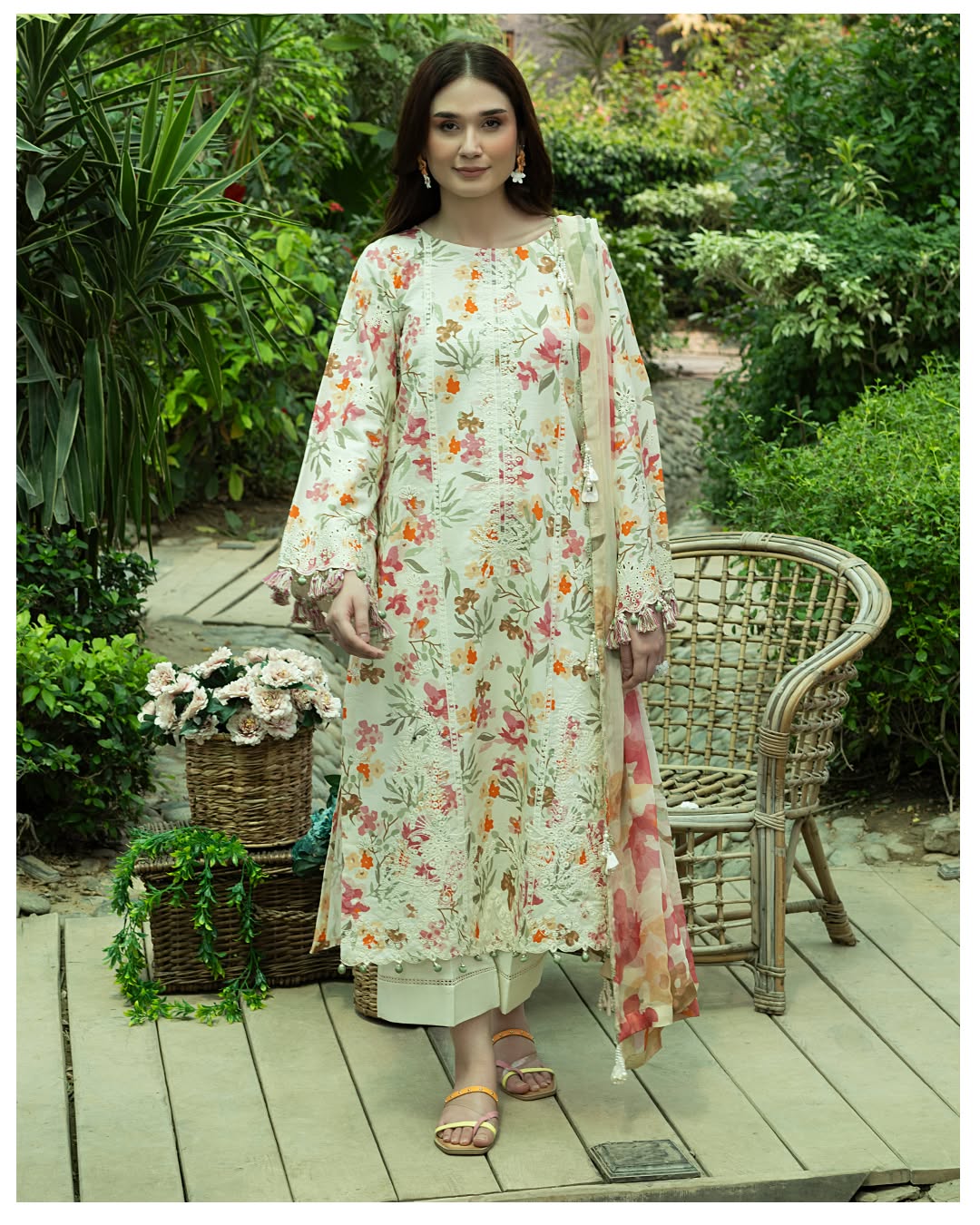 Crimson - 3Pc Unstitched Digital Print & Lawn Embroidered Suit - P-304
