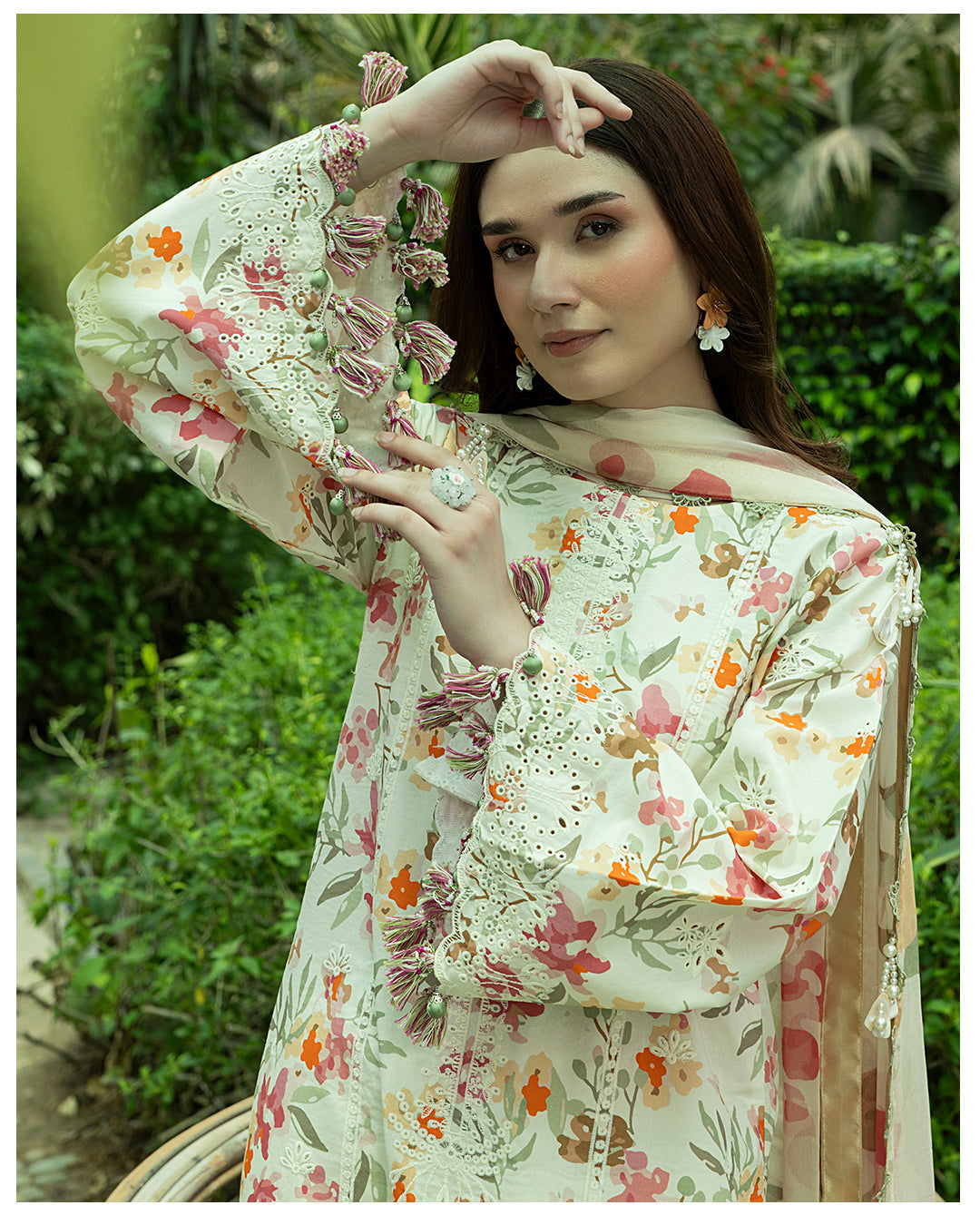 Crimson - 3Pc Unstitched Digital Print & Lawn Embroidered Suit - P-304