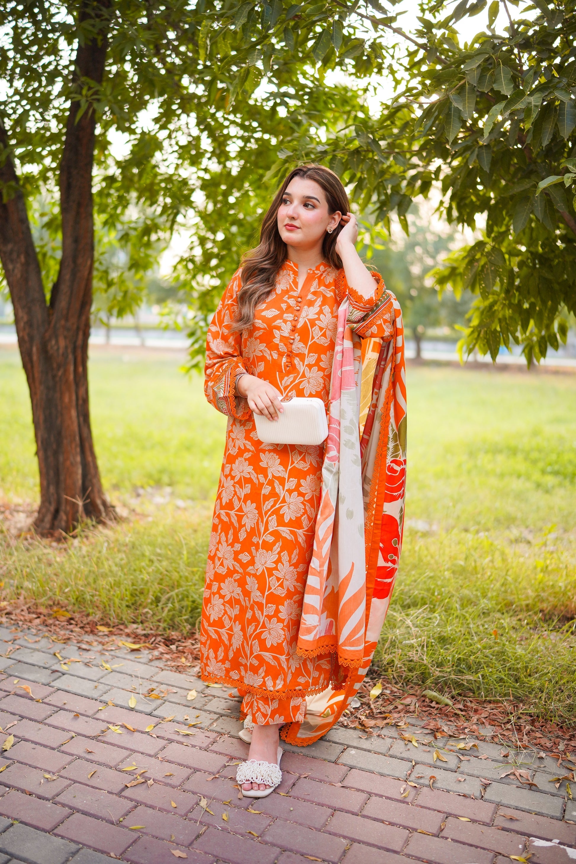 ANEELAS-3PC LAWN DIGITAL PRINTED SHIRT WITH CHIFON PRINTED DUPATTA AND PRINTED TROUSER - P-303