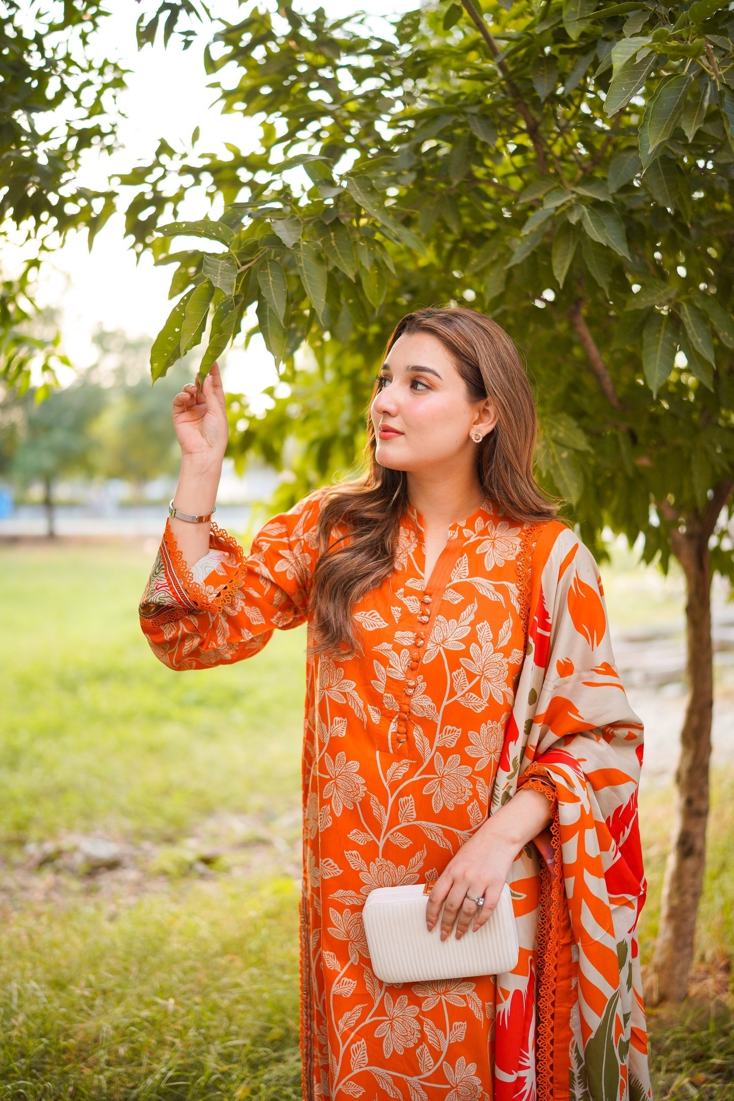 ANEELAS-3PC LAWN DIGITAL PRINTED SHIRT WITH CHIFON PRINTED DUPATTA AND PRINTED TROUSER - P-303