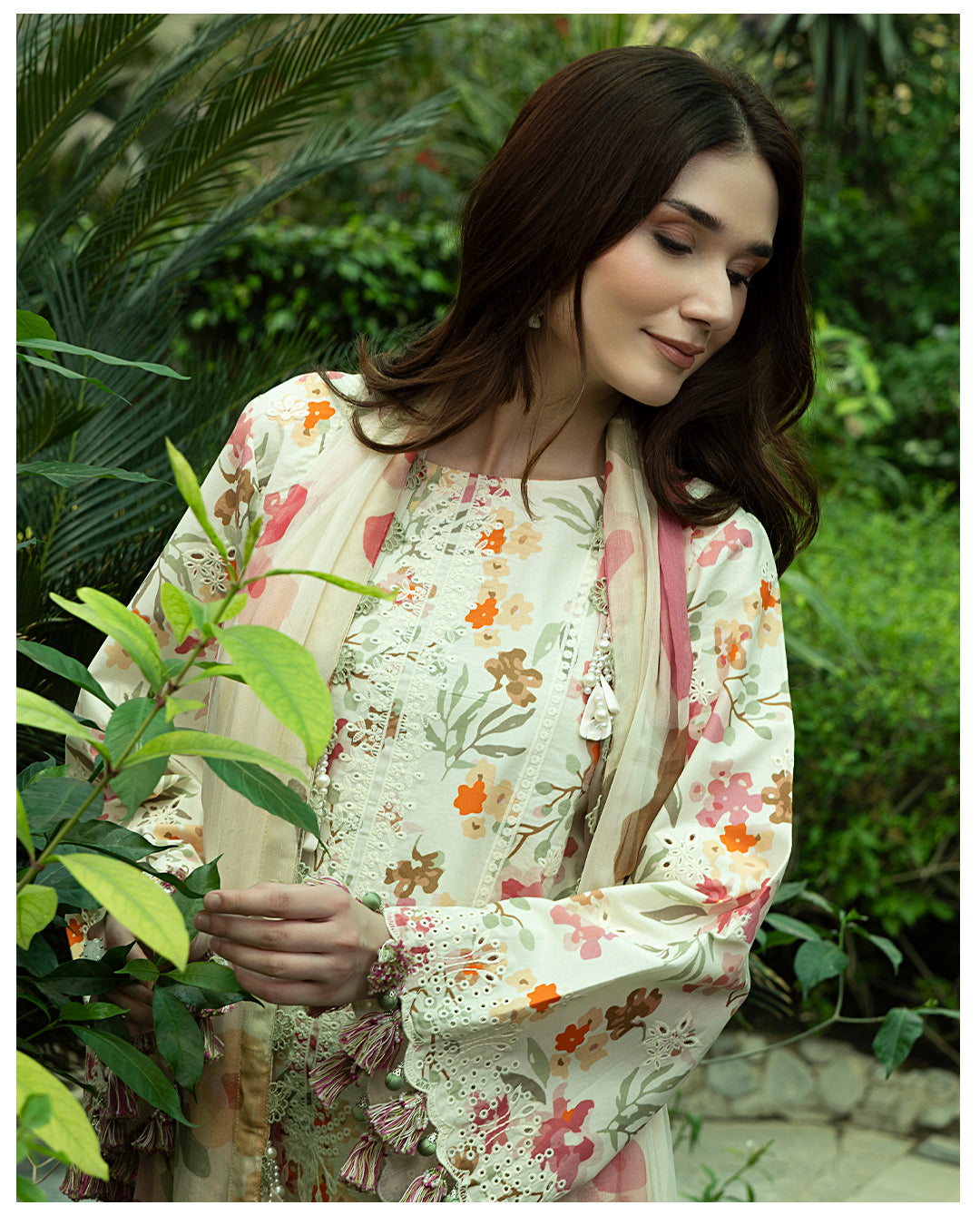 Crimson - 3Pc Unstitched Digital Print & Lawn Embroidered Suit - P-304