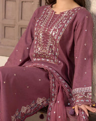 Lawn-3PC Embroidered Shirt with Chiffon Embroidered Dupatta- 1321