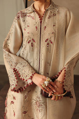 QALAMKAR - 3PC RAW SILK EMBROIDERED SHIRT WITH EMBROIDERED DUPATTA AND TROUSER - A