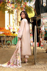 ANEELAS - 3PC DHANAK EMBROIDERED SHIRT COURTRAI DUPATTA - A2010