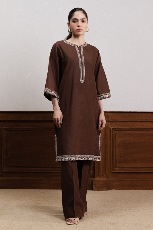 ZARA SHAHJAHAN - 2PC EMBROIDERED KURTA WITH EMBROIDERED TROUSER - A731