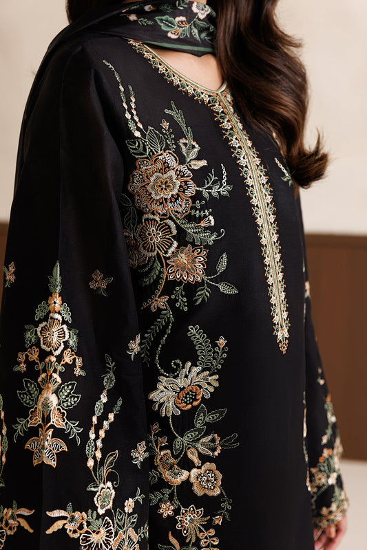 BAROQUE - 3PC DHANAK EMBROIDERED SHIRT EMBROIDERED TROUSER PRINTED COURTRAI DUPATTA - A2015