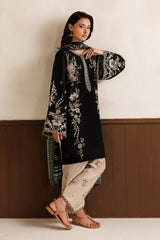 BAROQUE - 3PC DHANAK EMBROIDERED SHIRT EMBROIDERED TROUSER PRINTED COURTRAI DUPATTA - A2015