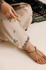 BAROQUE - 3PC DHANAK EMBROIDERED SHIRT EMBROIDERED TROUSER PRINTED COURTRAI DUPATTA - A2015