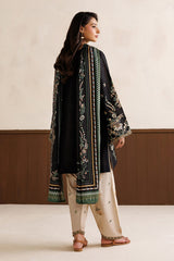 BAROQUE - 3PC DHANAK EMBROIDERED SHIRT EMBROIDERED TROUSER PRINTED COURTRAI DUPATTA - A2015