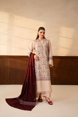 ZEENAT - STITCHED 3 PIECE EMBROIDERED DHANAK
