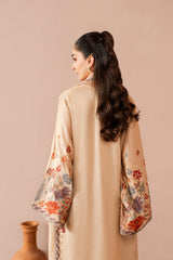 NOURA - 3PC EMBROIDERED SHAMOZ SILK SHIRT LIGHT-WEIGHT MEDIUM SILK DUPATTA & SILK TROUSER - A33