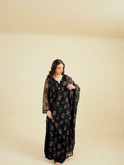 SASHA - 3PC PRINTED CHIFFON SHIRT CHIFFON DUPATTA  VISCOSE INNER & TROUSER - A1001