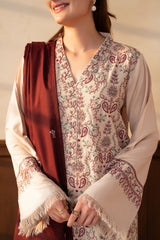 ZEENAT - STITCHED 3 PIECE EMBROIDERED DHANAK