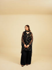 SASHA - 3PC PRINTED CHIFFON SHIRT CHIFFON DUPATTA  VISCOSE INNER & TROUSER - A1001