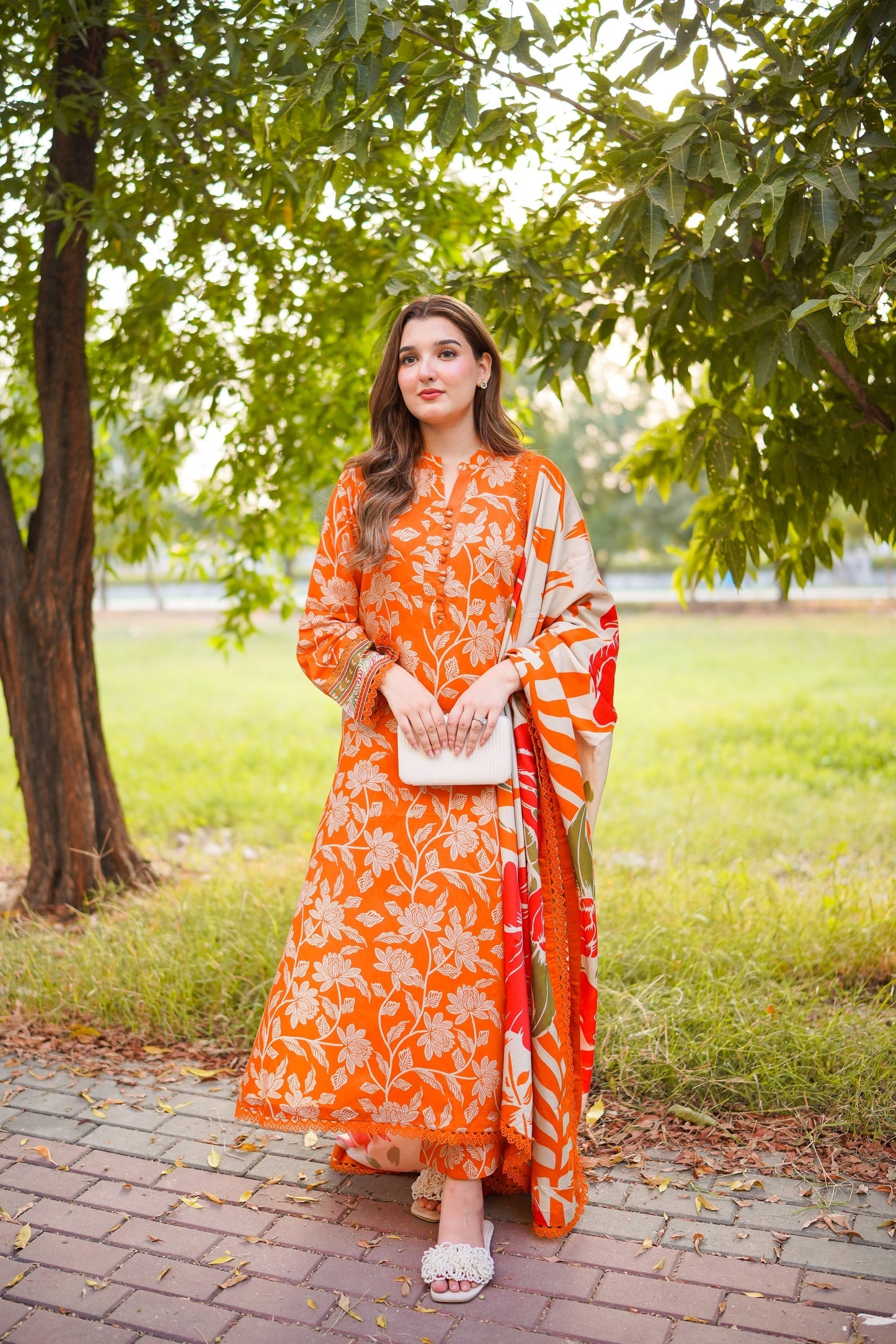 ANEELAS-3PC LAWN DIGITAL PRINTED SHIRT WITH CHIFON PRINTED DUPATTA AND PRINTED TROUSER - P-303