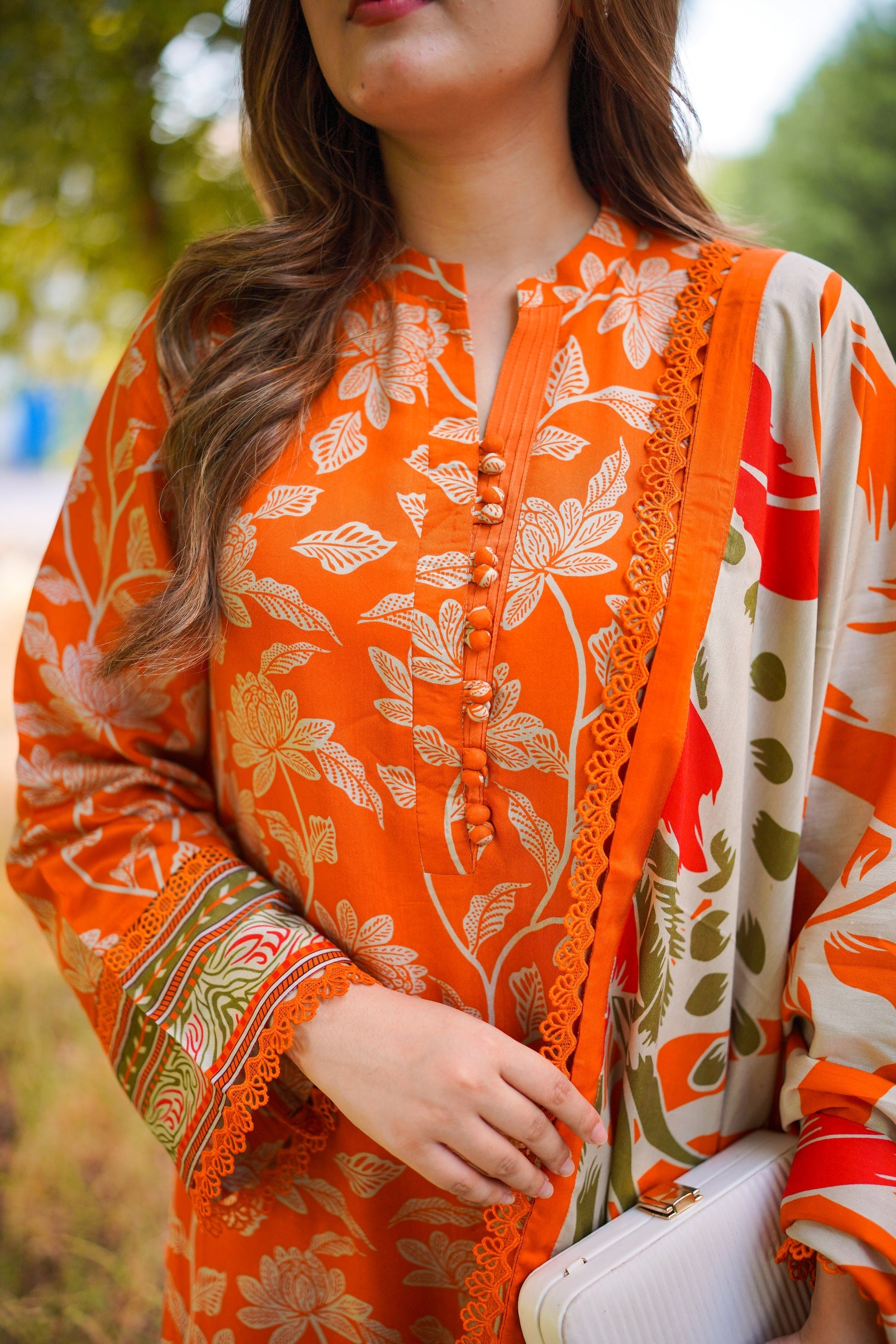 ANEELAS-3PC LAWN DIGITAL PRINTED SHIRT WITH CHIFON PRINTED DUPATTA AND PRINTED TROUSER - P-303