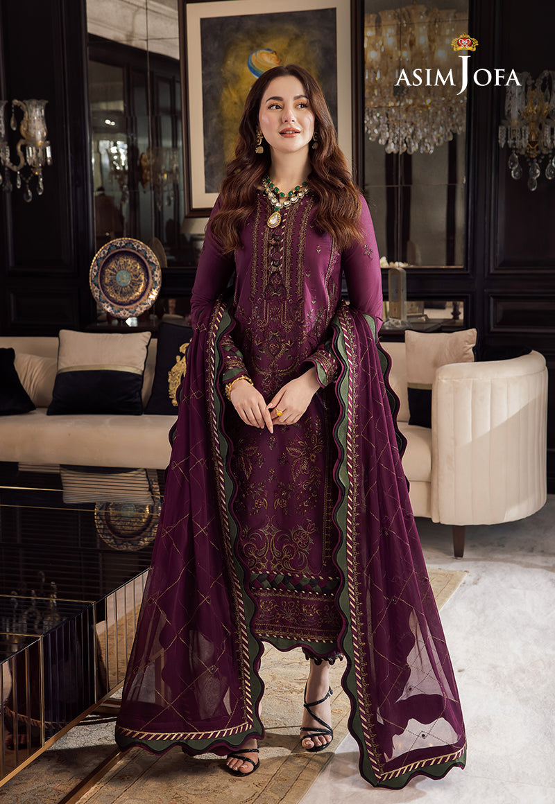 Asim Jofa Dhanak 3PC Embroidered With Dhanak Embroidered Dupatta 668